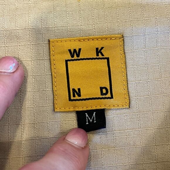 WKND Skateboarding Major Shirt Khaki Ripstop Medium Button Front 2 Pocket - Picture 3 of 7